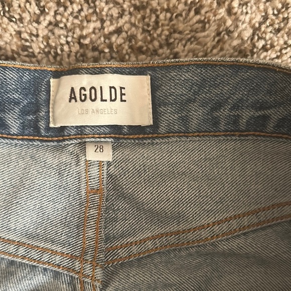 Agolde Light Blue Distressed Denim Jeans - Picture 9 of 14